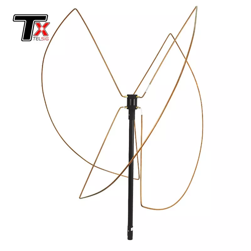 Beira-zuntzezko antena omnidirezionalean lau hostoko hirustarekin 100-200MHz